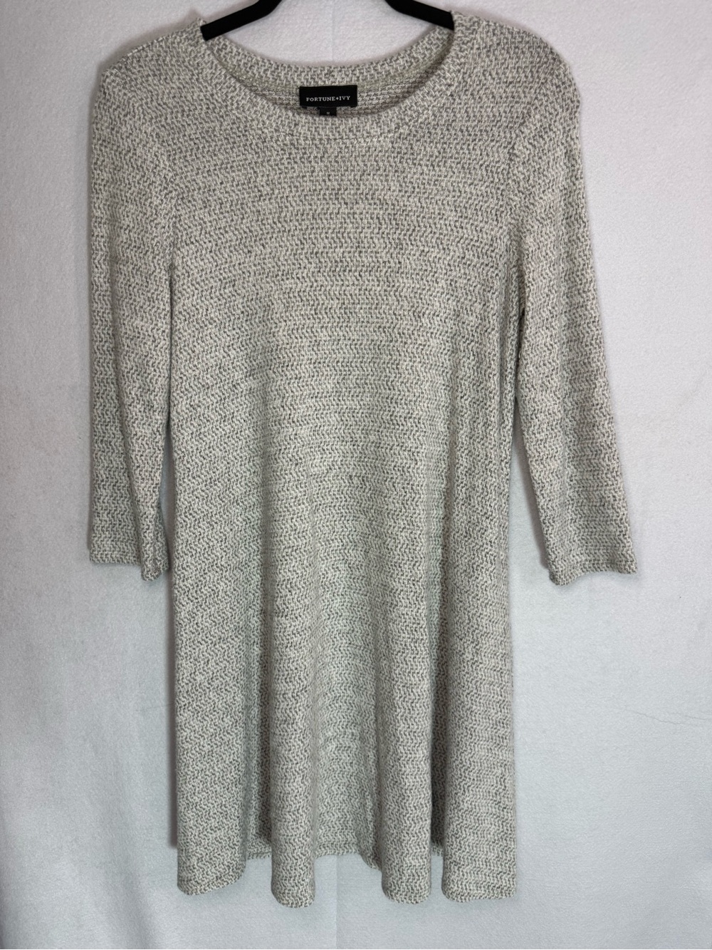 Fortune + Ivy Grey Knit Swing Dress - Size M